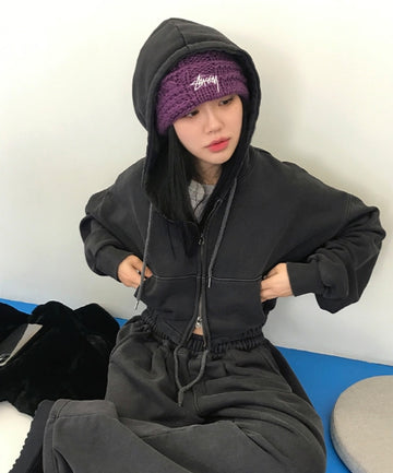 PIGMENT CROP HOODIE ZIP-UP